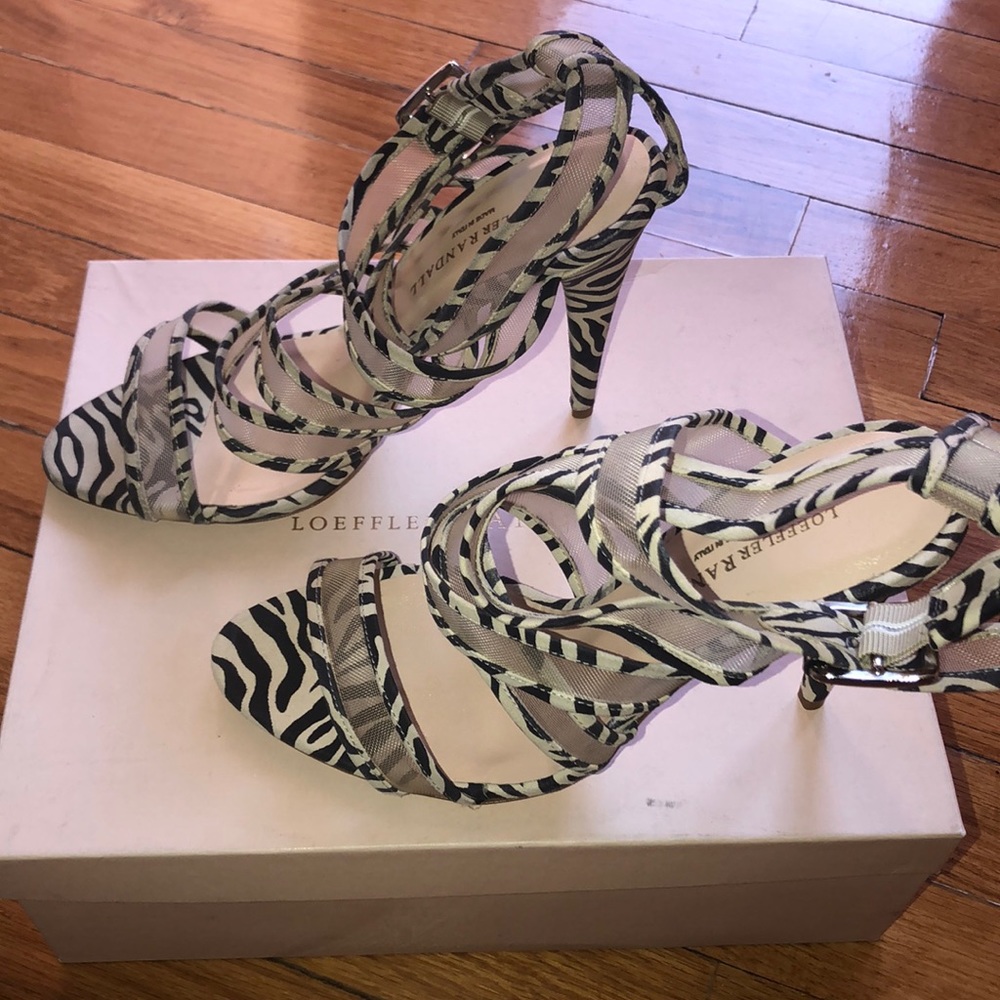 Hot Stiletto Zebra Print sandals- brand new!!!
